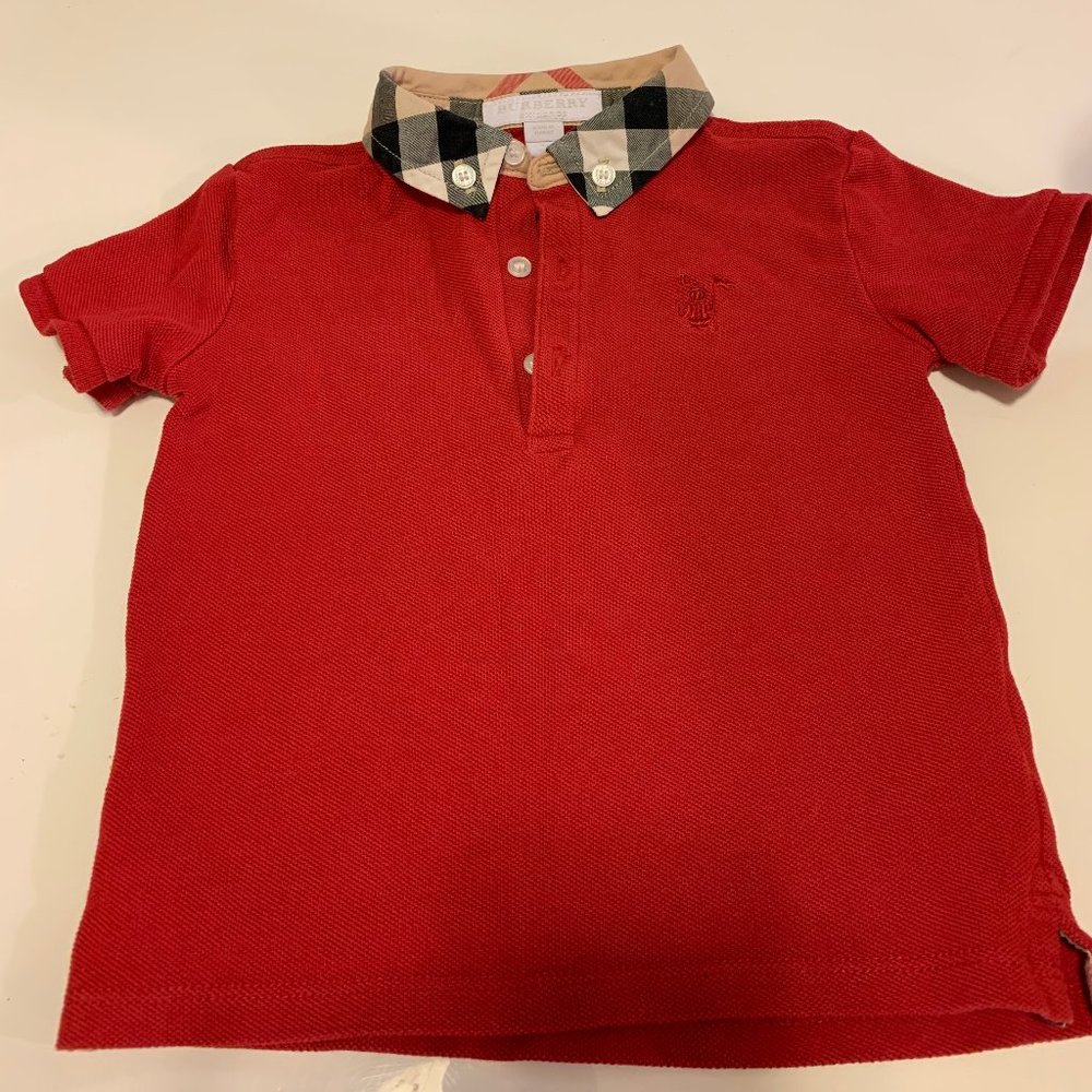 Burberry Kids Polo Nova Check Collar 2T Like New!